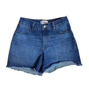 Wrangler Denim Relaxed Cutoff Shorts Size 4 Frayed Short Blue Jeans